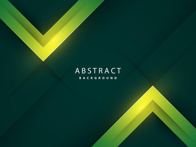 fondo abstracto verde oscuro con forma de triángulo amarillo brillante realista