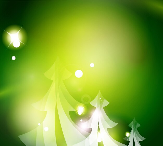 Fondo abstracto verde de vacaciones copos de nieve de invierno plantilla de diseño de Navidad y año nuevo