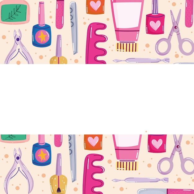 Vector fondo de accesorios de manicura