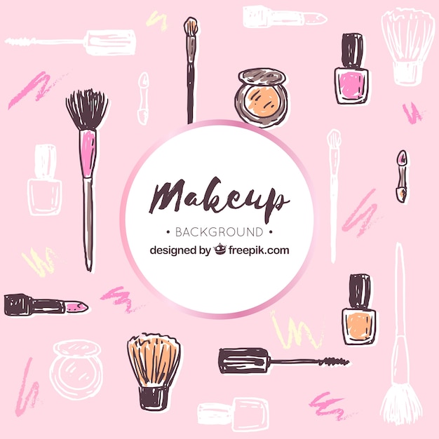 Vector fondo de accesorios de maquillaje