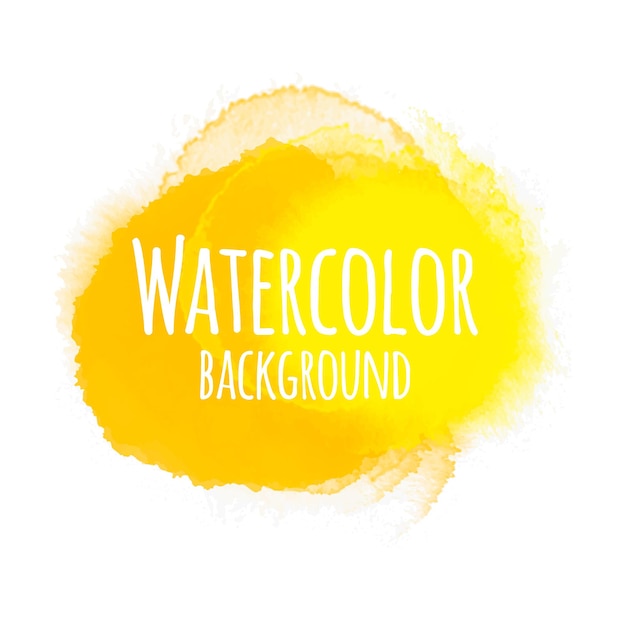 Fondo de acuarela abstracta color amarillo aislado en color blanco Vector