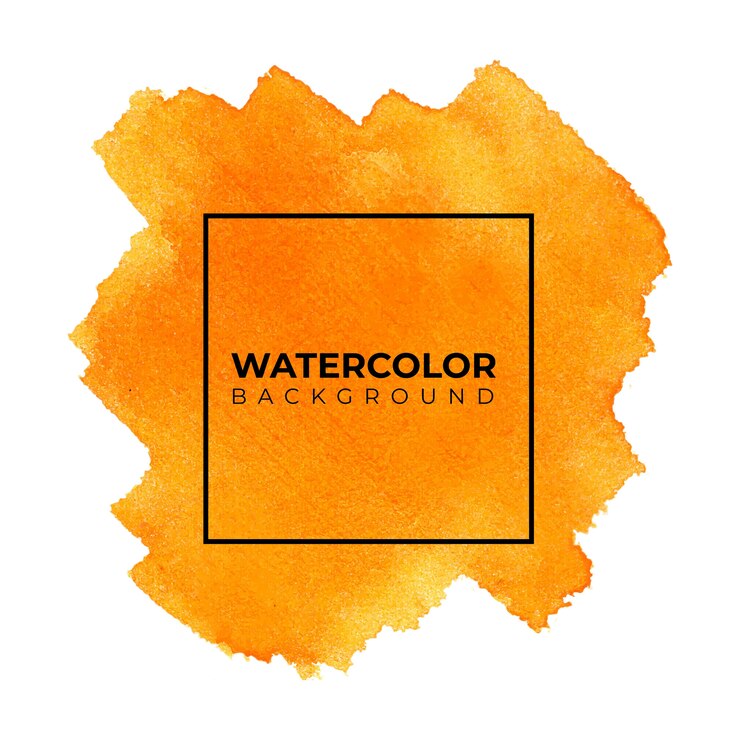 Fondo acuarela abstracta naranja, pintura de la mano. Salpicaduras de color en el papel blanco
