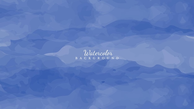 Fondo de acuarela abstracta con ondas azules, superficie del agua