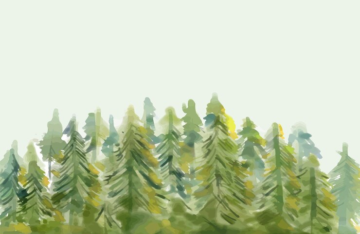 Fondo de acuarela amplio bosque verde