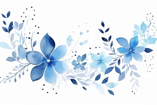 Vector fondo acuarela azul floral