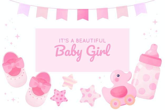 Fondo acuarela bebé niña