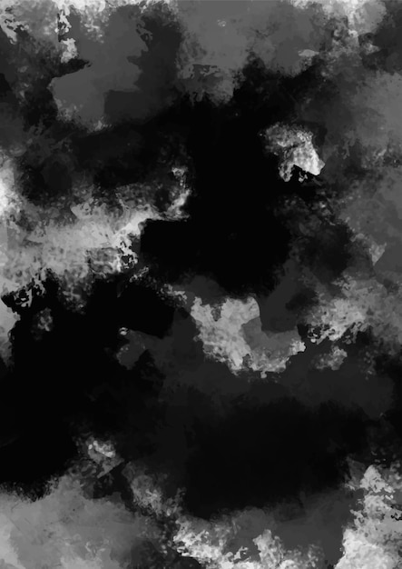 Fondo de acuarela en blanco y negro Fondo de textura grunge oscuro Pintura monocromática abstracta