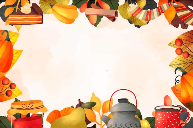 Fondo de acuarela para la celebración de la temporada de otoño