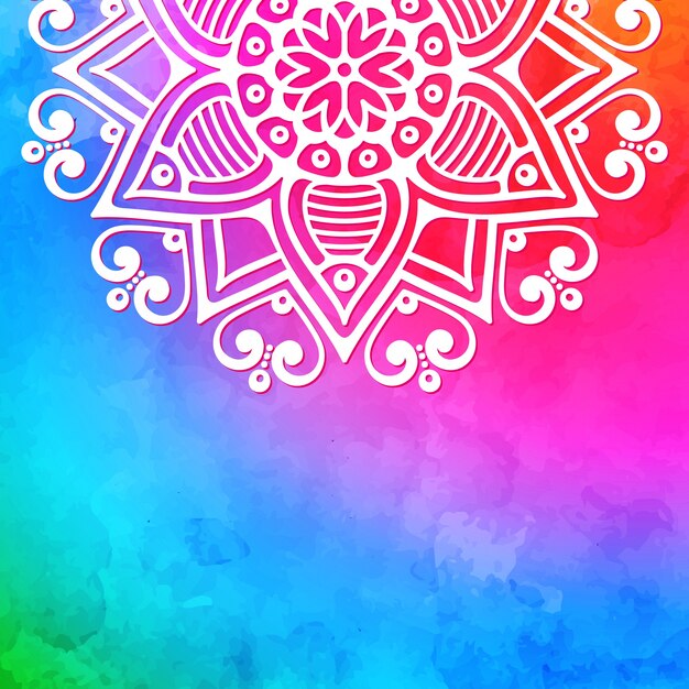 Fondo de acuarela colorido de mandala