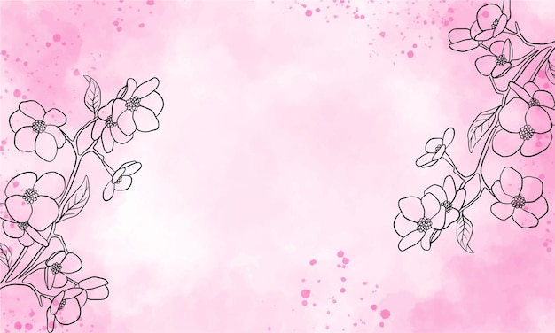 Fondo de acuarela con flores de naturaleza elegante.
