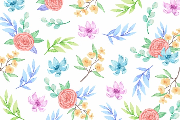 Vector fondo acuarela con flores