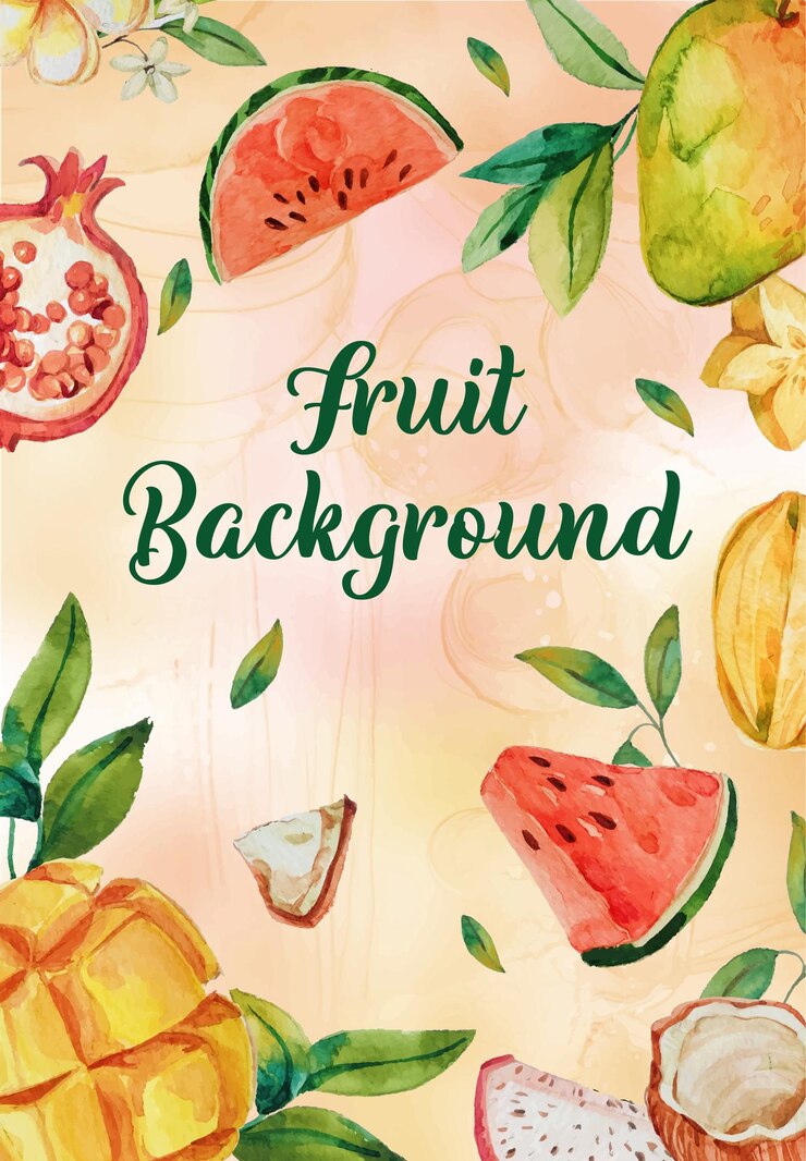 Vector fondo de acuarela fruta tropical