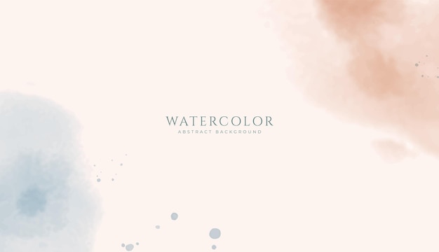Fondo de acuarela horizontal abstracto Ilustración de fondo de espacio vacío de color azul marrón claro neutro