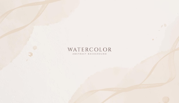 Fondo de acuarela horizontal abstracto Ilustración de fondo de espacio vacío de color marrón claro neutro
