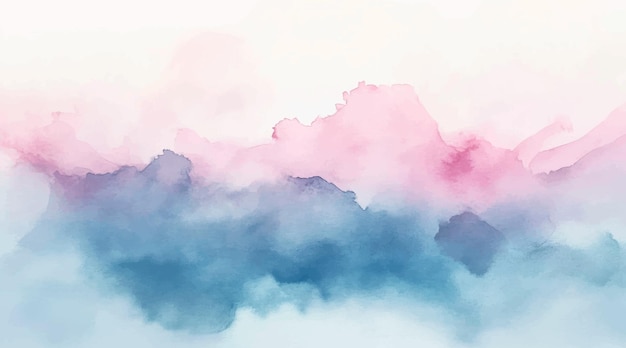 Fondo de acuarela horizontal abstracto Pintura acariciada con pincel pintura pastel acuarela de color cálido Textura vectorial dibujada a mano