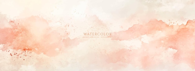 Fondo de acuarela horizontal abstracto Textura vectorial dibujada a mano Pintura acariciada con pincel acuarela de color pastel