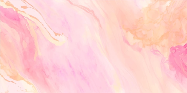 Fondo de acuarela líquida rosa rosa con polvo dorado Efecto de dibujo de tinta de alcohol de mármol rubor polvoriento Plantilla de diseño de ilustración vectorial para menú de invitación de boda banner rsvp