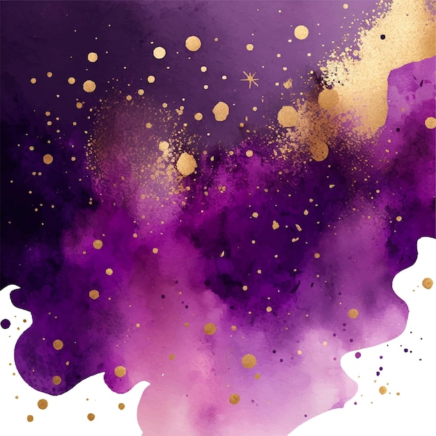 Vector fondo de acuarela líquido malva con líneas de brillo dorado efecto de dibujo de tinta de alcohol de mármol violeta pastel ilustración vectorial de fondo de amatista de arte fluido abstracto con estilo
