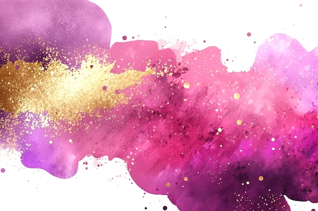 Fondo de acuarela líquido malva con líneas de brillo dorado efecto de dibujo de tinta de alcohol de mármol violeta pastel ilustración vectorial de fondo de amatista de arte fluido abstracto con estilo