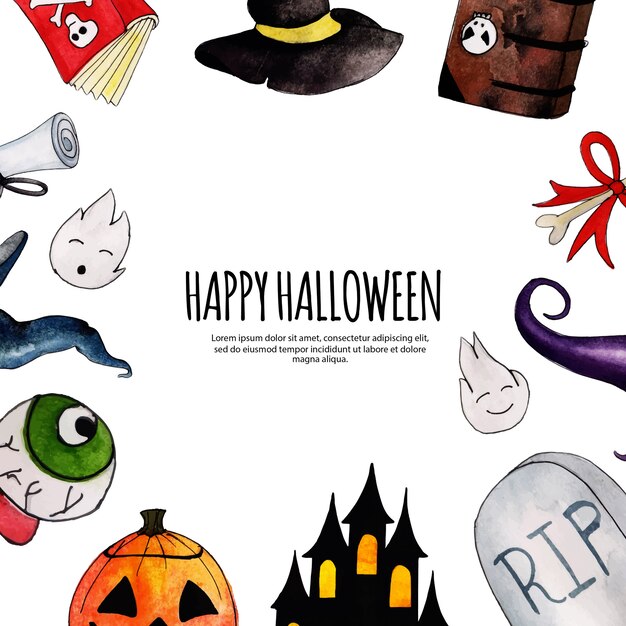 Fondo acuarela marco de Halloween