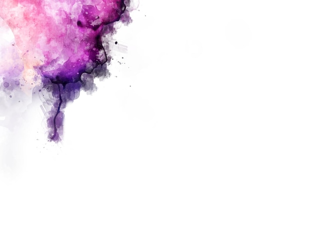 Un fondo de acuarela morado y negro con un fondo blanco.