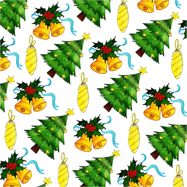 Fondo de acuarela de Navidad patrón