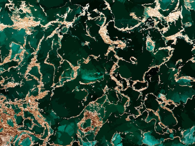 Fondo de acuarela negro y verde con brillo dorado acuarela alcohol tinta salpicadura líquido flujo te