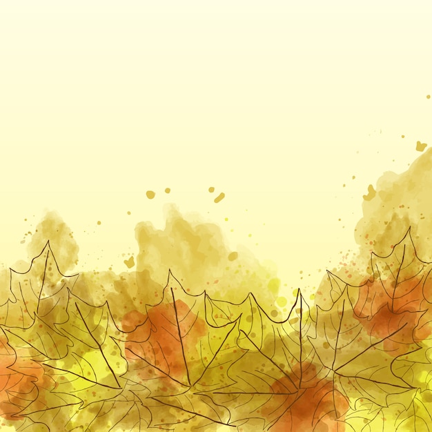 Vector fondo de acuarela de otoño