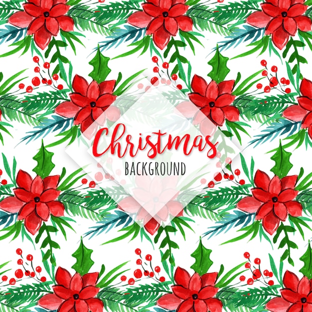 Fondo de acuarela patrón de Navidad