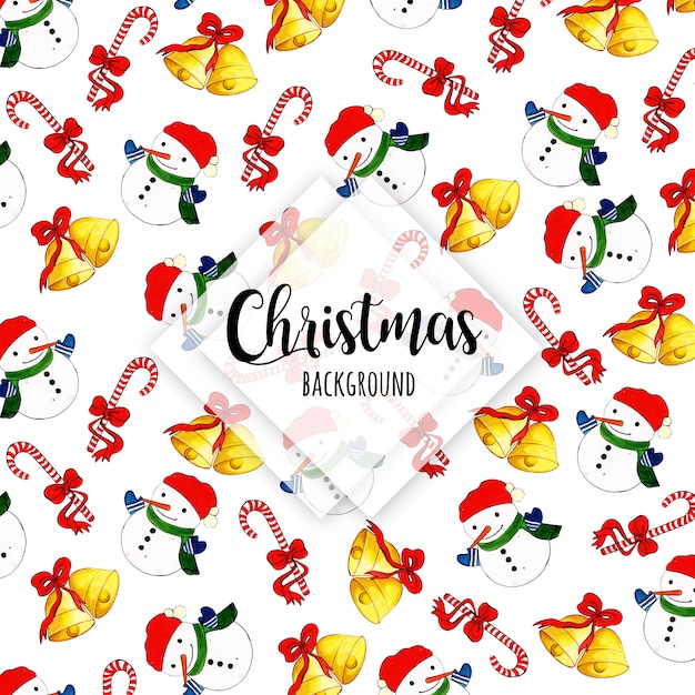Fondo de acuarela patrón de Navidad