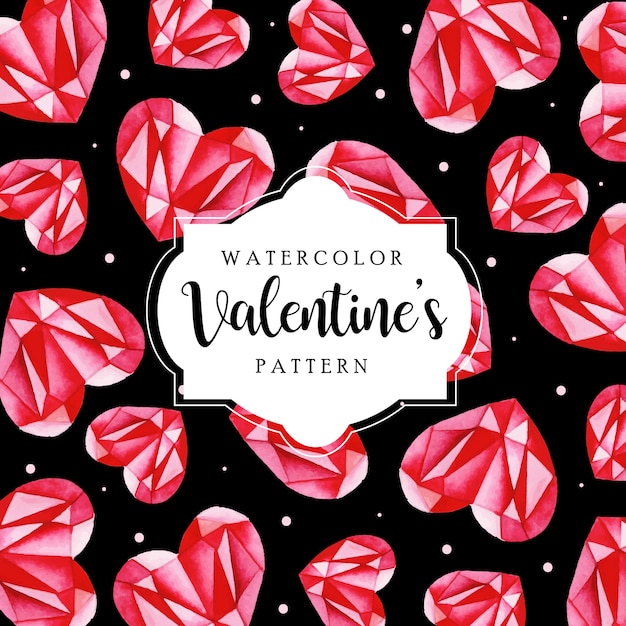 Fondo de acuarela patrón de san valentín