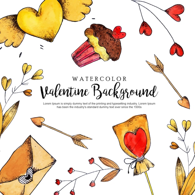 Fondo de acuarela de San Valentín