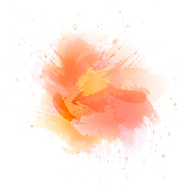 Fondo de acuarela vectorial naranja Las salpicaduras de color en el papel
