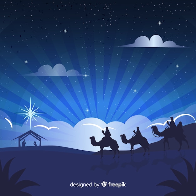 Fondo adorable de navidad con diseño plano