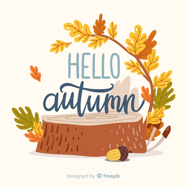 Fondo adorable de otoño dibujado a mano