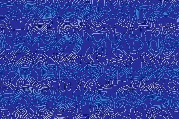 Fondo de agua abstracto Círculos garabateados y líneas curvas en un fondo azul