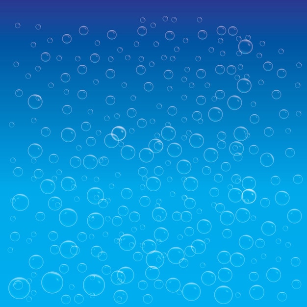 Fondo de agua azul con burbujas flotando hacia arriba