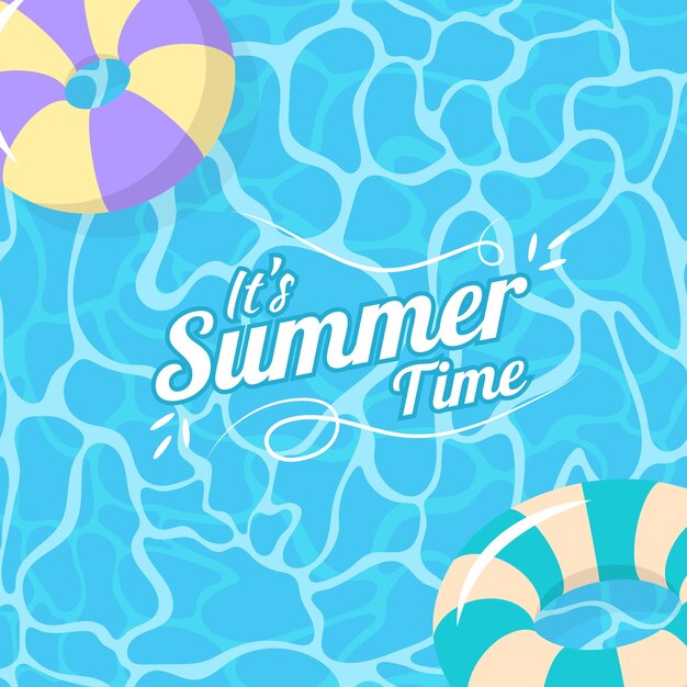 Fondo de agua de piscina de horario de verano