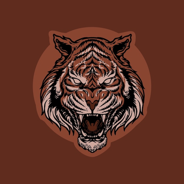 Vector el fondo aislado de la cabeza del tigre