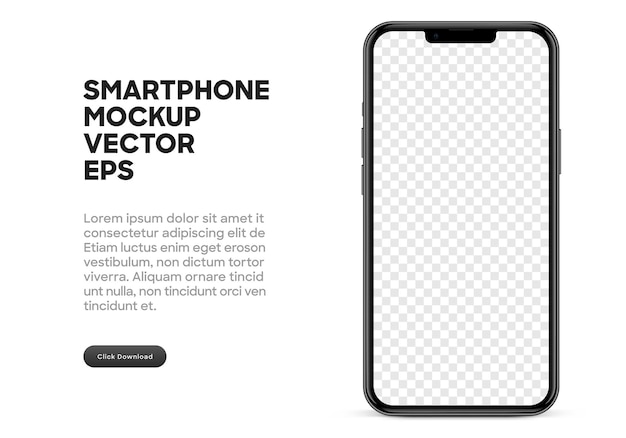 Fondo aislado de maqueta de smartphone de alta calidad 3d para mostrar aplicación móvil, UI UX, presentación.