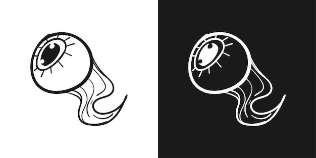 El fondo aislado del ojo de Halloween es una ilustración vectorial