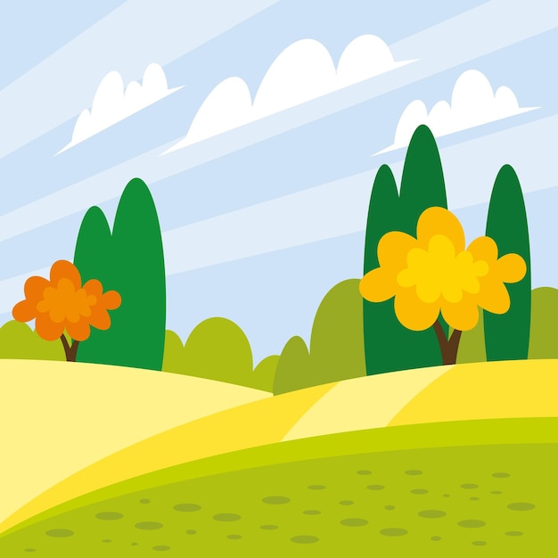 Fondo aislado del paisaje de otoño
