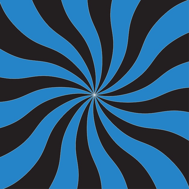 Fondo aislado de rayos de sol radiales azules y negros