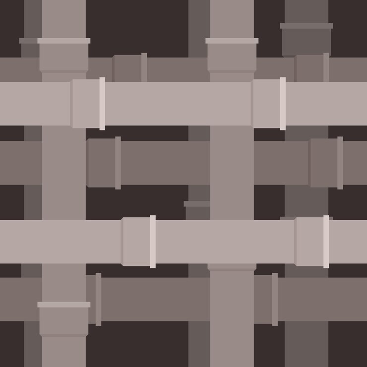 Vector fondo aislado de tubos de metal
