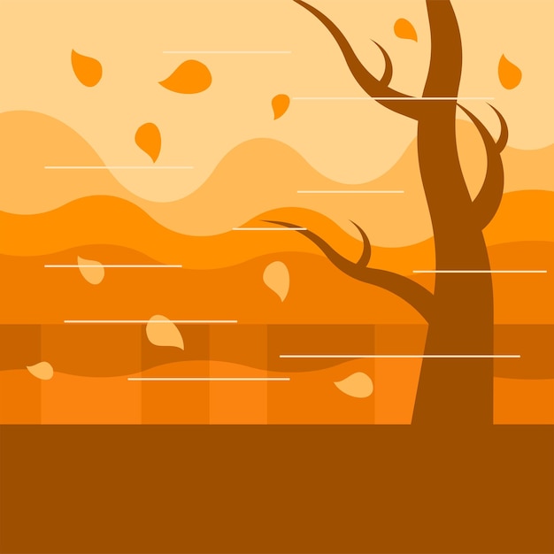 Vector fondo aislado viento de otoño