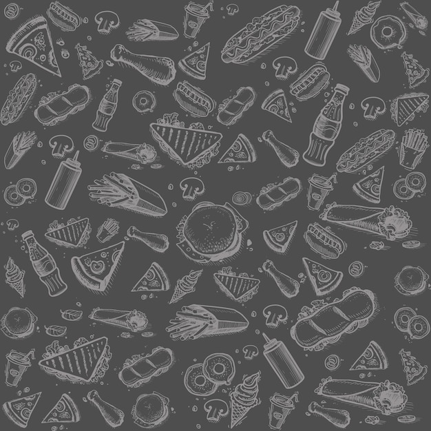 el fondo alimentario gris del vector2