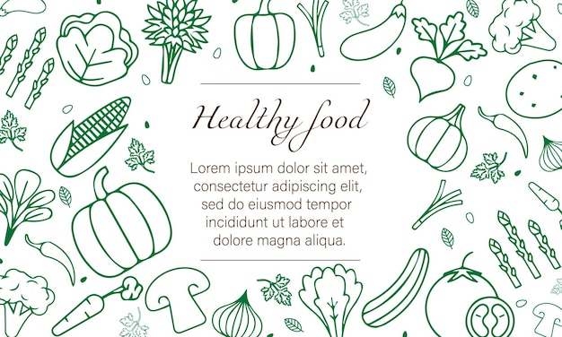 fondo de alimentos con iconos de frutas y verduras marco de vista superior de alimentos Diseño de menú de alimentos