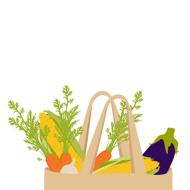 Fondo de alimentos saludables Comida vegetariana vegana saludable en bolsas de papel verduras en un estandarte de espacio de copia blanca