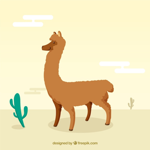 Vector fondo de alpaca gracioso