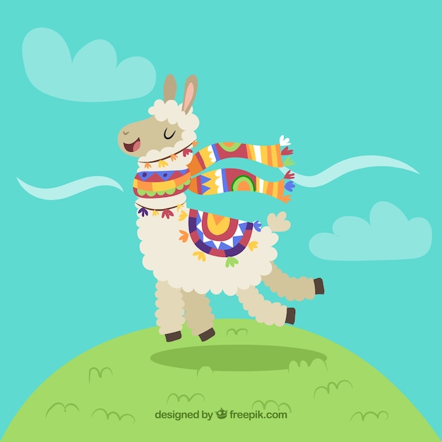 Vector fondo de alpaca gracioso